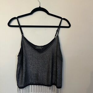 ASTR Black and Silver Sequin Camisole